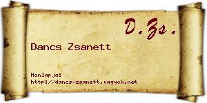 Dancs Zsanett névjegykártya