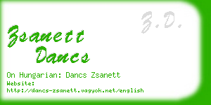 zsanett dancs business card